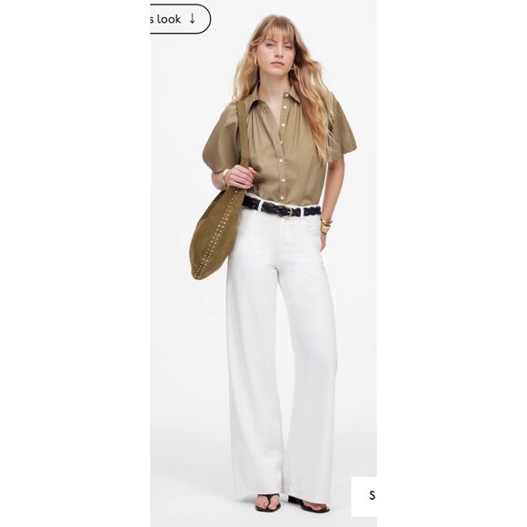 Madewell Denim - Madewell $138 Superwide-Leg Jeans: Airy Denim Edition Size 23 NU007 White